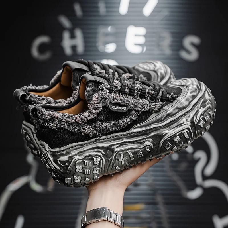 Трендовые 2025 Весна Новые Универсальная Ткань Толстая Подошва Увеличение Роста Повседневные Спортивные Супер Горячие Повседневные Мужские Кроссовки мужчины