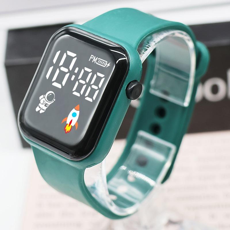 Sports Kids Watch Silicone Strap Cartoon LED Digital Watches for Children Boys Girls Gifts Spaceman Early Education Wristwatch