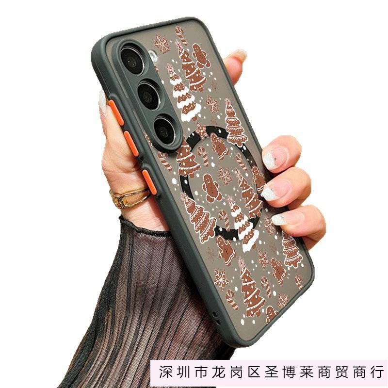 Применимо к S25Plus чехол для телефона с полноэкранной маленькой рождественской елкой S23FE Рождественский фейерверк магнитный всесторонний защитный чехол