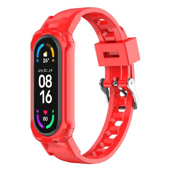 Ремень для часов водонепроницаемый регулируемый встроенный цельный сменный ремешок для умных часов для Xiaomi Mi Band 3/4/5/6/7