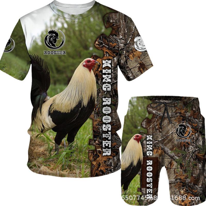 Муж. Шорты Футболка Набор Инвентарь Графика Оптическая иллюзия Одежда Одежда На открытом воздухе Повседневные С короткими рукавами 2 предмета Дизайнер На каждый день