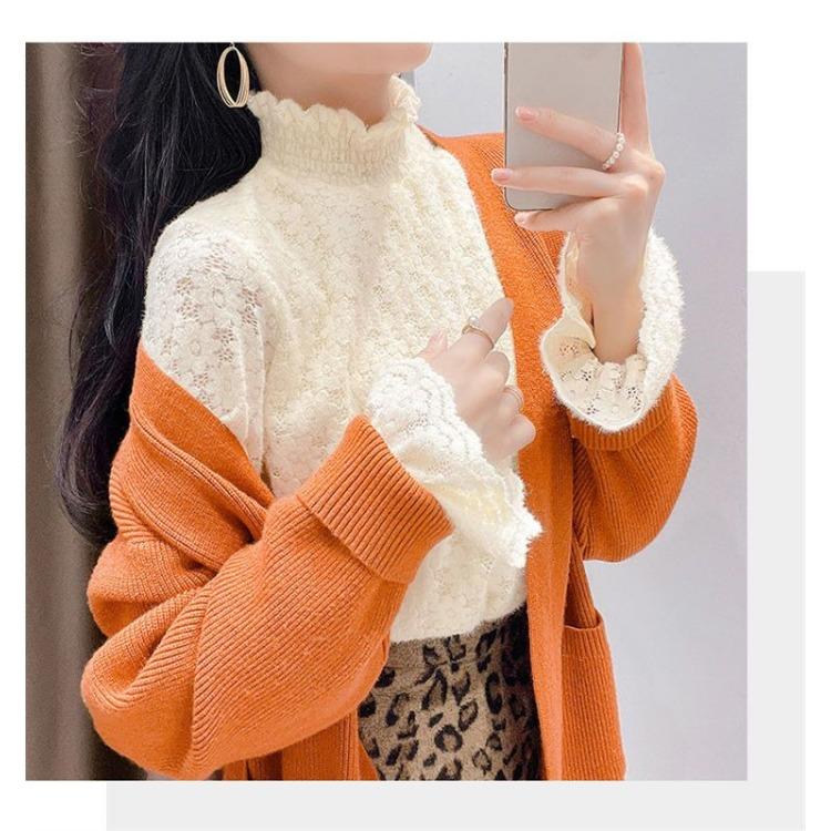 Очаровательный и практичный: Женская рубашка из бархата и кружева на зимнюю основу