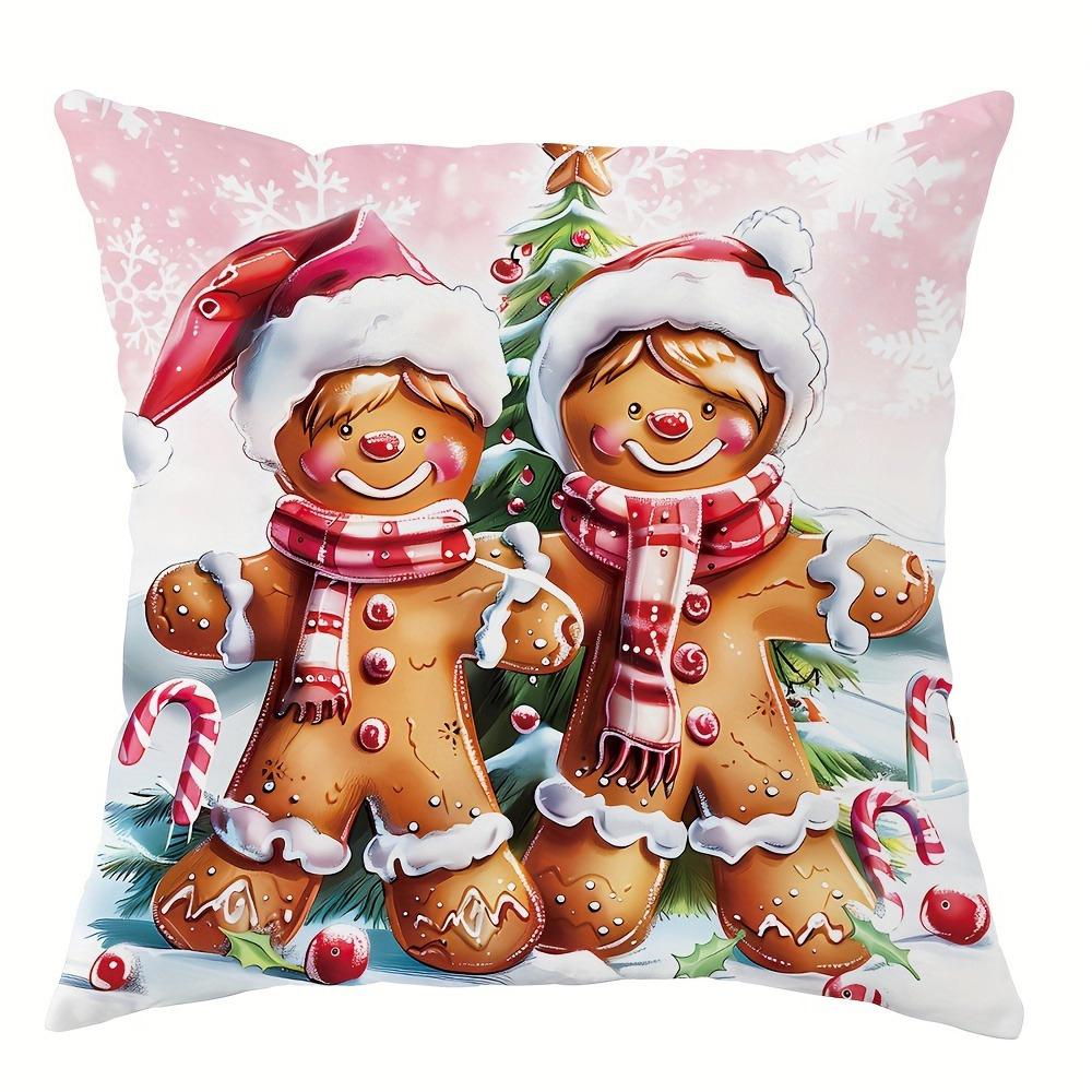 Рождественский пряничный декор Наволочка Подарок на Новый год Поезд Выкройка пряничного домика Украшение для дома Чехол для диванной подушки