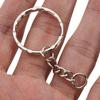 25mm Jewelry DIY Polished Silver Keyring Short Chain Key Fob Keychain