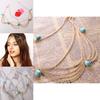 Модное украшение из имитации бирюзы, многослойная цепочка, женский головной убор для фестивалей