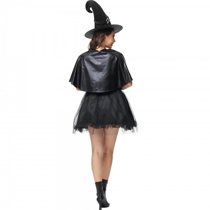 Dark Witch Costume Halloween Cosplay S-L Size Evil Outfit Themed Parties Womens Roleplay Attire