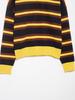 2025 European Autumn Women's Yellow Striped Lapel Knitwear