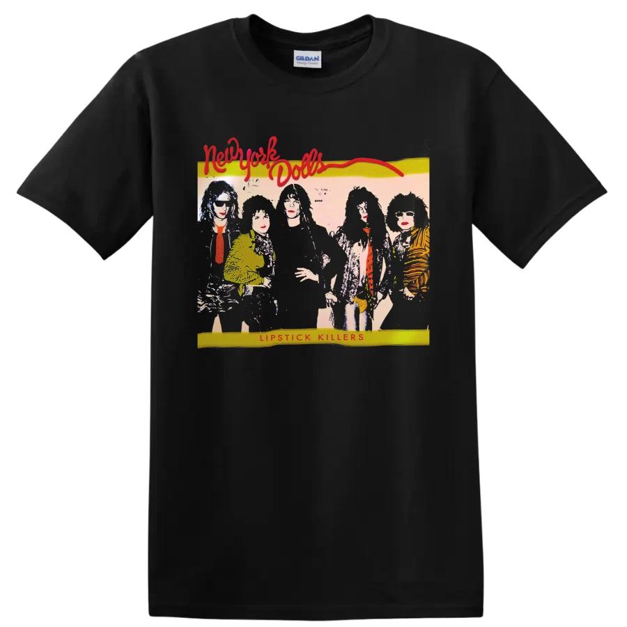New York Dolls Punk Rock Band Vintage Retro T Shirt Lipstick Killers Graphic Tee