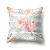 Полиэстеровая наволочка Декоративные цветы Домашнее растение Принт Наволочка Поясничная подушка Чехол на подушку для дивана