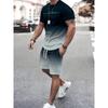 Men's Outfit Summer Short Sleeve T Shirt Set Fashion 2 Piece Sportwear 3D Printed Casual Shorts Sweatshirt Men's Tracksuit