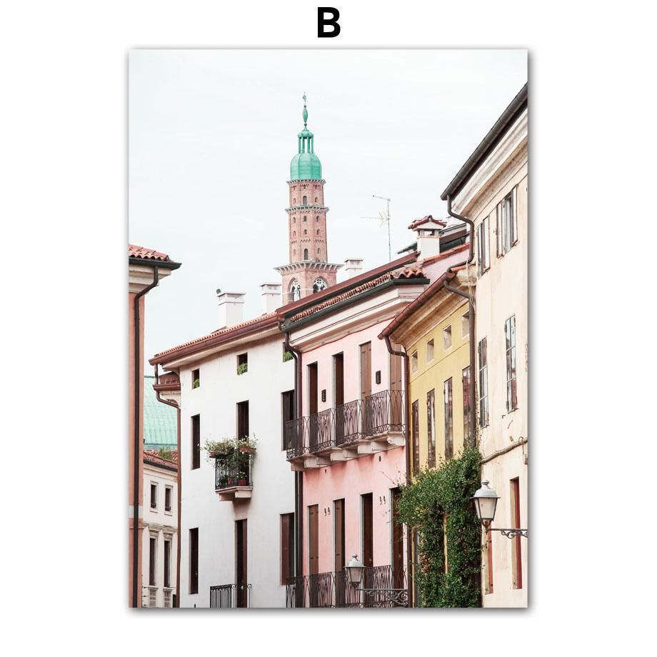 London Pink City Retro Car Ferris Wheel Wall Art Canvas Painting Nordic Posters And Prints Wall Pictures For Living Room Decor