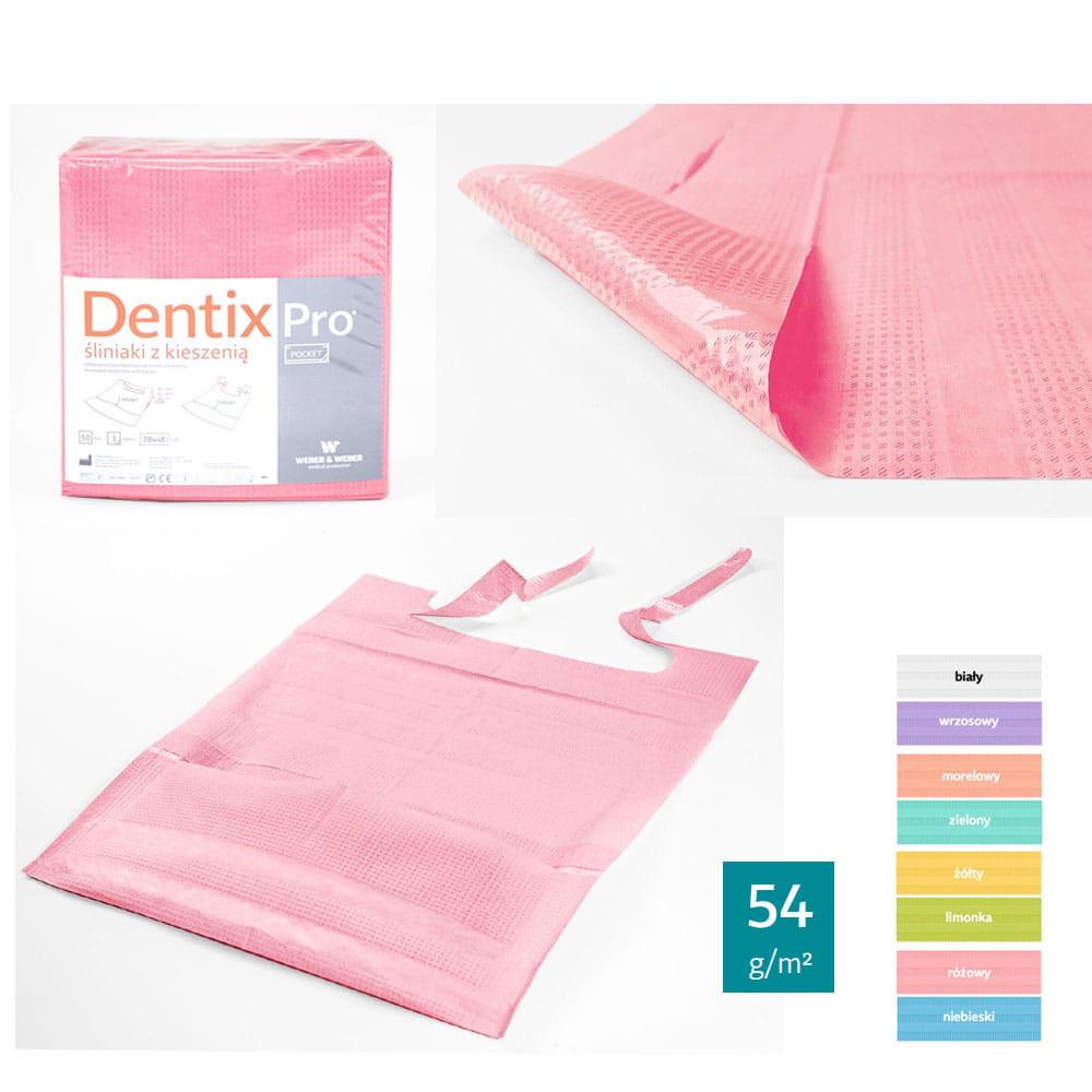 Dental Bib With Pocket 39cm x 48cm Pink Foiled 54g Dentixpro 50pcs