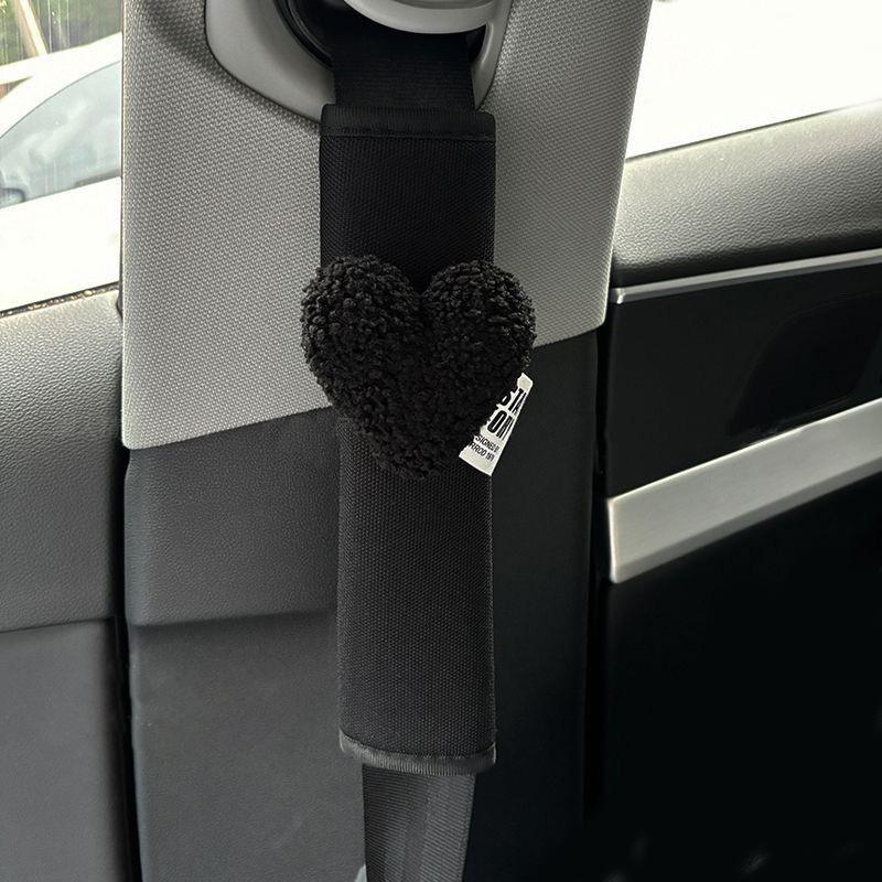 Милый чехол для ремня безопасности автомобиля в стиле ретро с красным сердцем, шелковый наплечный ремень, подушка для ремня безопасности, автомобильный протектор, забавный аксессуар для безопасности транспортного средства