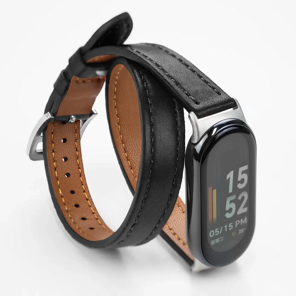Для Mi Band 8 Ремешок Кожаный ремешок Для Xiaomi Mi Band 9 Ремешок на запястье Correa Часы Замена Miband 9 NFC Спортивный браслет Pulseira