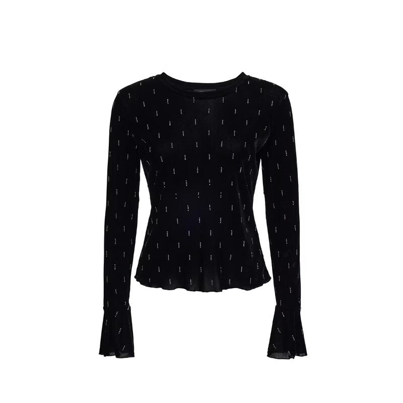 Женская облегающая футболка с длинным рукавом и стразами VERO MODA