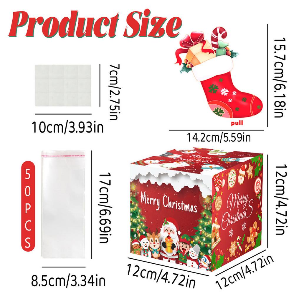 Red Theme Christmas Pattern Gift Box Holiday Decoration Props Atmosphere