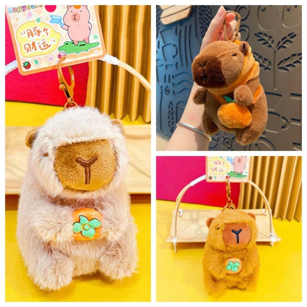 Брелок для ключей Capybara Cross Dressing, плюшевая подвеска в виде животного в виде мультяшной куклы, брелок для сумки, подвеска