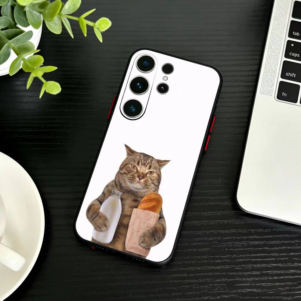 Goofy Cats Big Eyes Phone Case For Samsung S26,S25,S24,S23,S22,S21,S20,Plus,Fe,Lite,Others Black Cover
