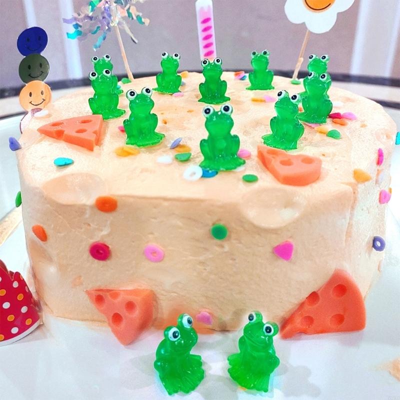 62KD 15 шт. Миниатюрные лягушки со светящимся эффектом Зеленые смолы светятся в темноте Фигурки лягушек Фигурки для садового ландшафтного декора