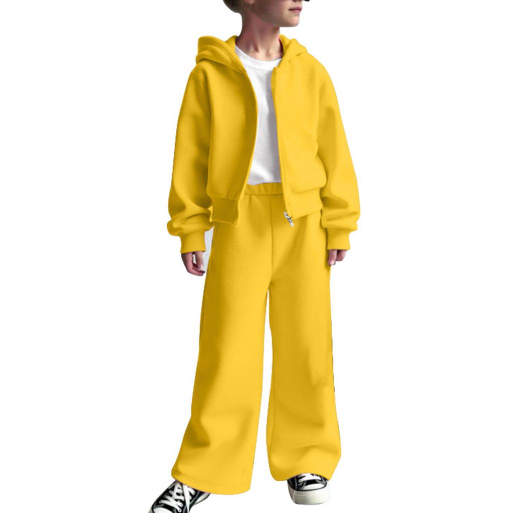 Комплект из трех предметов для девочек: толстовка с капюшоном + брюки + футболка. Спортивный флис, повседневный детский наряд.