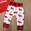 Christmas Baby Newborn First Xmas Romper +Pants+Hat Clothes