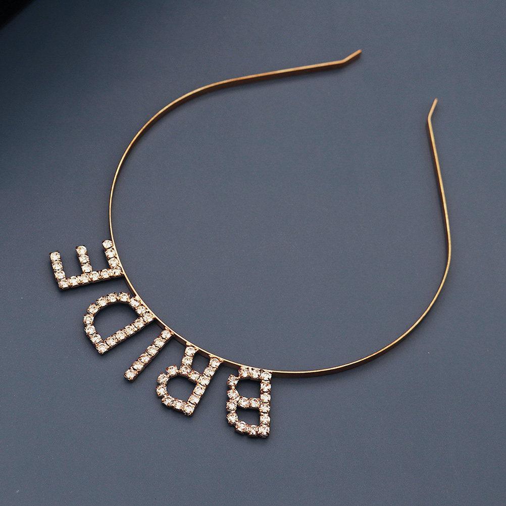 1Pcs Bride Headband Bridal Letter Hairband Wedding Party Crystal Hair Accessories Pre Wedding Event Bachelorette Shower