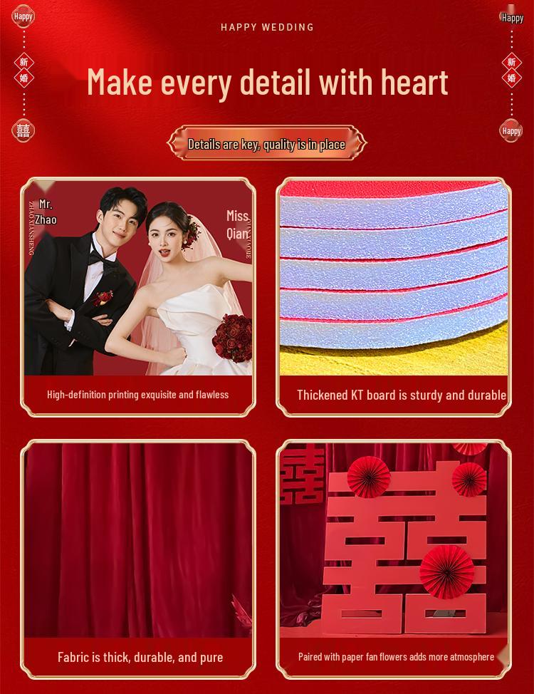 Outdoor Rustic Wedding Decor Set: Courtyard Backdrop & Reception Photo Area.