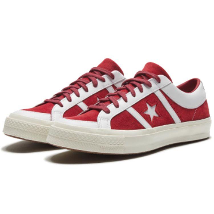 Converse Кеды из парусины One Star Series Универсальные Удобные Низкие Унисекс Белый Красный 167135C