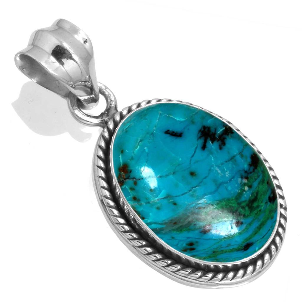 Кулон из стерлингового серебра 925 пробы для женщин, драгоценный камень, украшения ручной работы, подарок на Хэллоуин, амазонит, ангелит, голубой опал, ботсванский агат, мохавский азурит, хризоколла