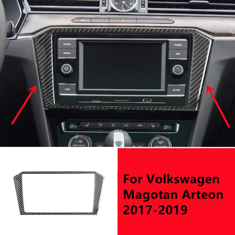 Наклейки для внутренней отделки автомобиля из углеродного волокна для Volkswagen VW Magotan Arteon 2017-накладка на центральную консоль автомобиля