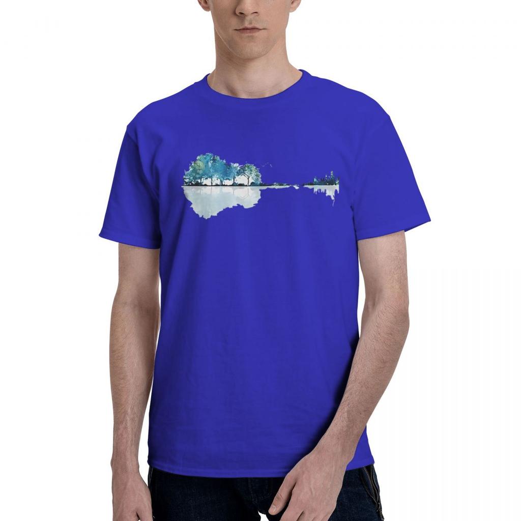 Fun Nature Guitar Watercolor Blues 100 Cotton Casual Breathable Confortable Totoro Funny TShirt For Men Funny Gift