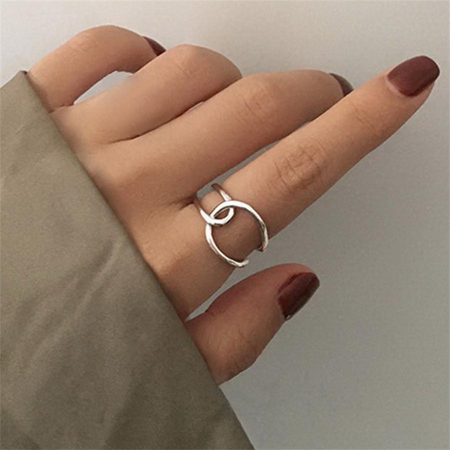 INS Fashion Серебряный цвет нерегулярные жидкие лавовые каплевидные кольца для женщин геометрический поворот панк открывающееся кольцо ювелирные изделия