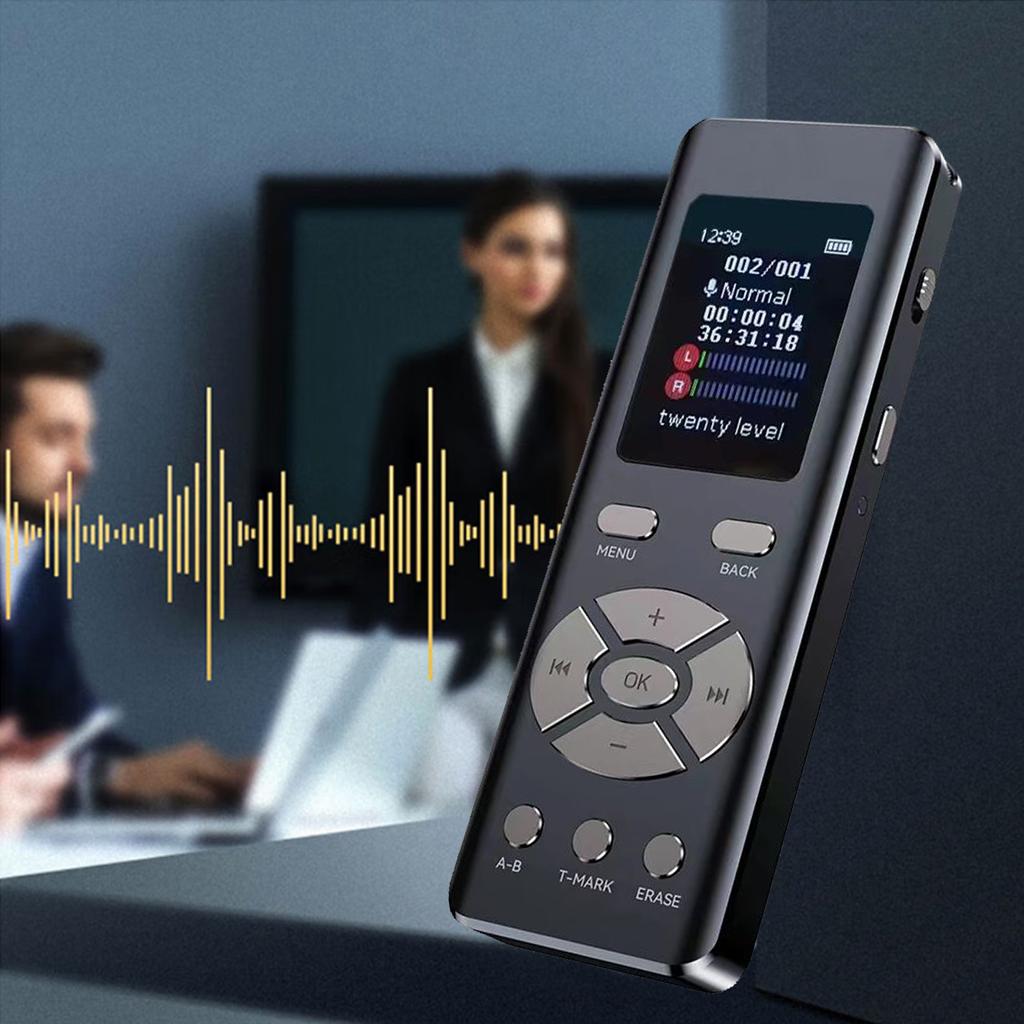 Интеллектуальный диктофон с шумоподавлением и микрофоном. Высококачественное циклическое воспроизведение MP3 AB.