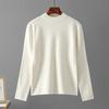 South Korea New Arrival Half Turtleneck Bottoming Shirt Autumn and Winter round Neck Solid Color Loose Long Sleeves Knitwear Inner Wear Sweater Women