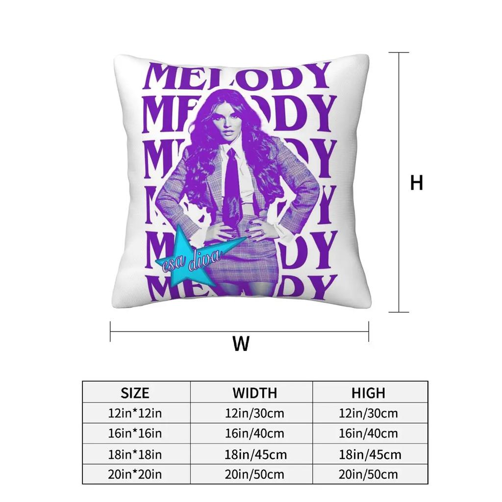 Melody Esa Diva Spain Eurovision Merch 2 Pcs Square Pillowcase Pillow Cover Cushion Decor Comfort Throw Pillow For Home Bedroom
