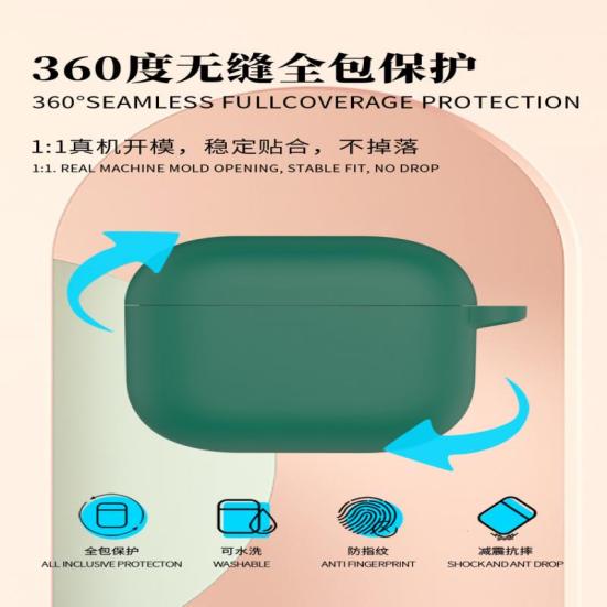 Yousheng Подходит для наушников Apple 2024 AirPods 4 с силиконовым чехлом, противоударный зарядный отсек, пыленепроницаемый защитный чехол для наушников