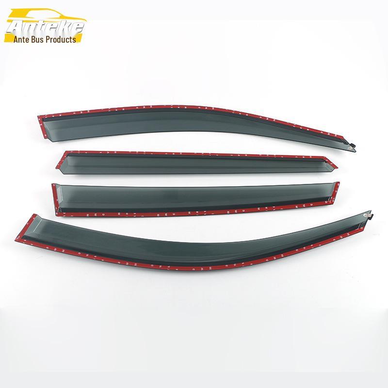 Fits 18 Komic Models: 3D Stainless Steel Rain Deflector & Sun Visor Trim Sticker