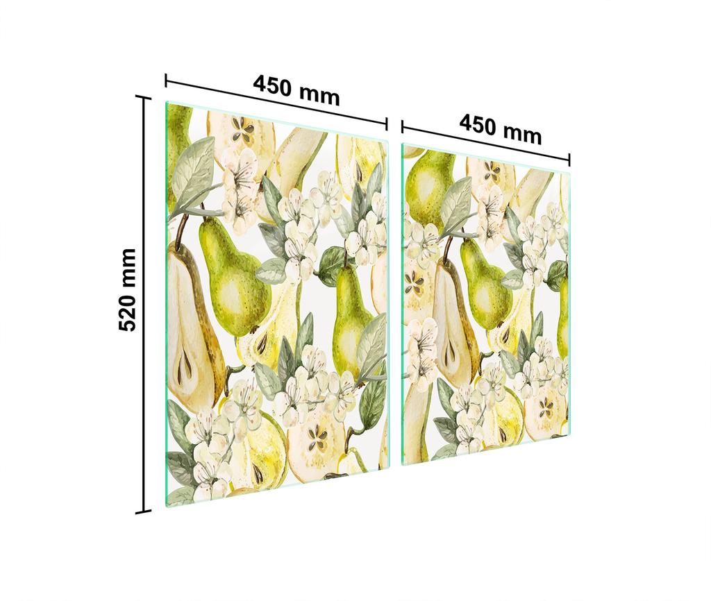 Glass protective plate for the stove 2x45x52 Fruit