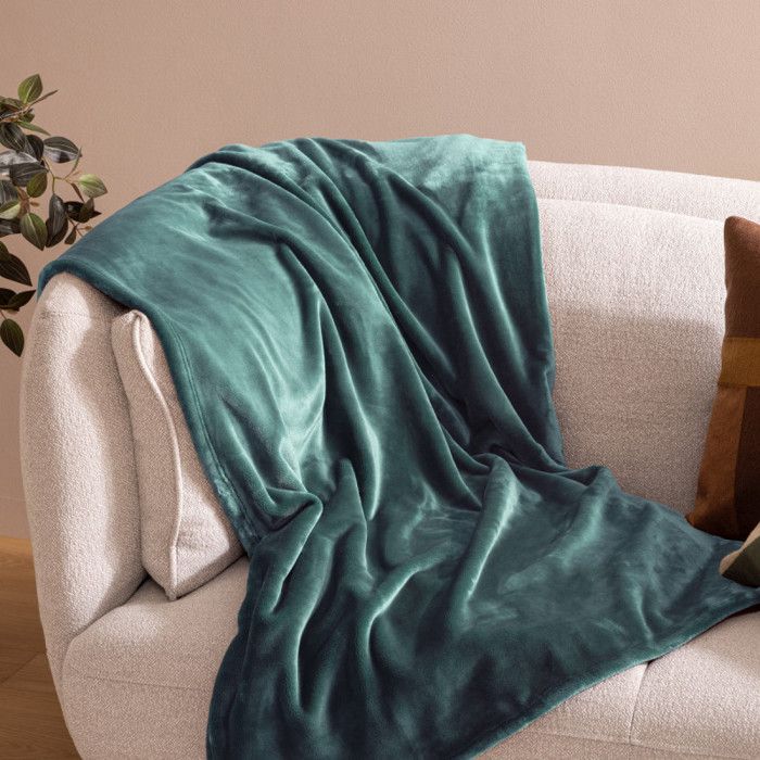 Plaid "Cuddly" 130 x 180 cm flanelle 550 g Atmosphera - Cuddly Bleu