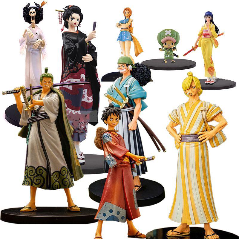 Изысканная коллекция фигурок One Piece с персонажами Луффи, Робин, Кику, Нами, Усоппом, Чоппером, Санджи, Зоро