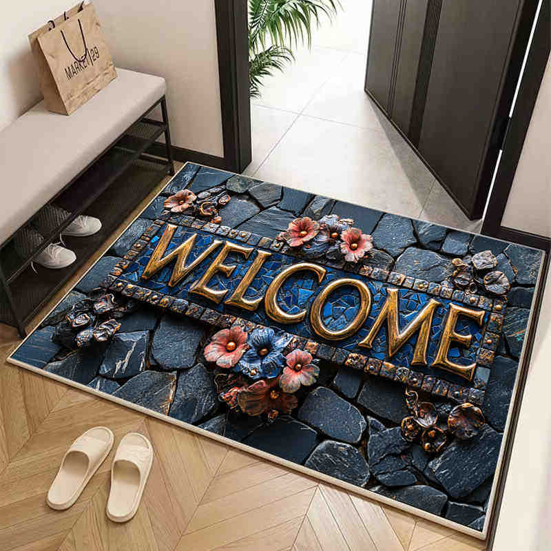 Домашний коврик в американском стиле для входной двери, скребущий грязь и почву, грязеотталкивающий, коврик из хрустального бархата, бытовой коврик, за которым легко ухаживать