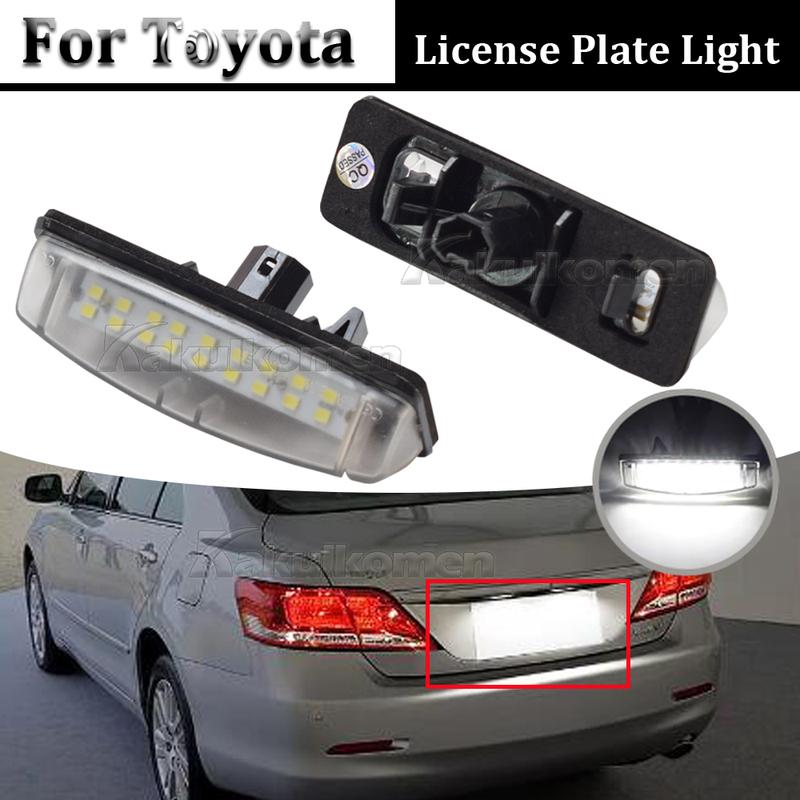 2Pcs Car LED License Plate Light Number Lamp For Toyota Camry/Aurion Avensis Verso Echo Prius Lexus Is200 Is300 Ls430 Gs300