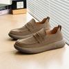 Fashion Trendy Brand Men's Suede Leather Shoes Thick Soled Wear-resistant Men's Sports Leisure Shoes Fashionable Yellow Oxford Shoes