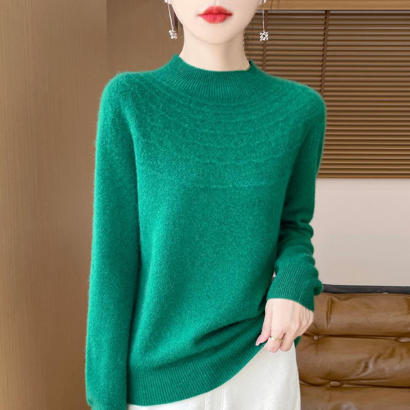 Женский кашемировый свитер Qinghe кашемир 30% кашемир 70% шерсть теплый и модный универсальный осенне-зимний