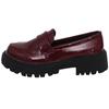 Patent Leather Med Heel Loafers Shoes Women Solid Color Slip-On Platform Pumps Woman Thick Bottom Non-Slip Office Shoes Female