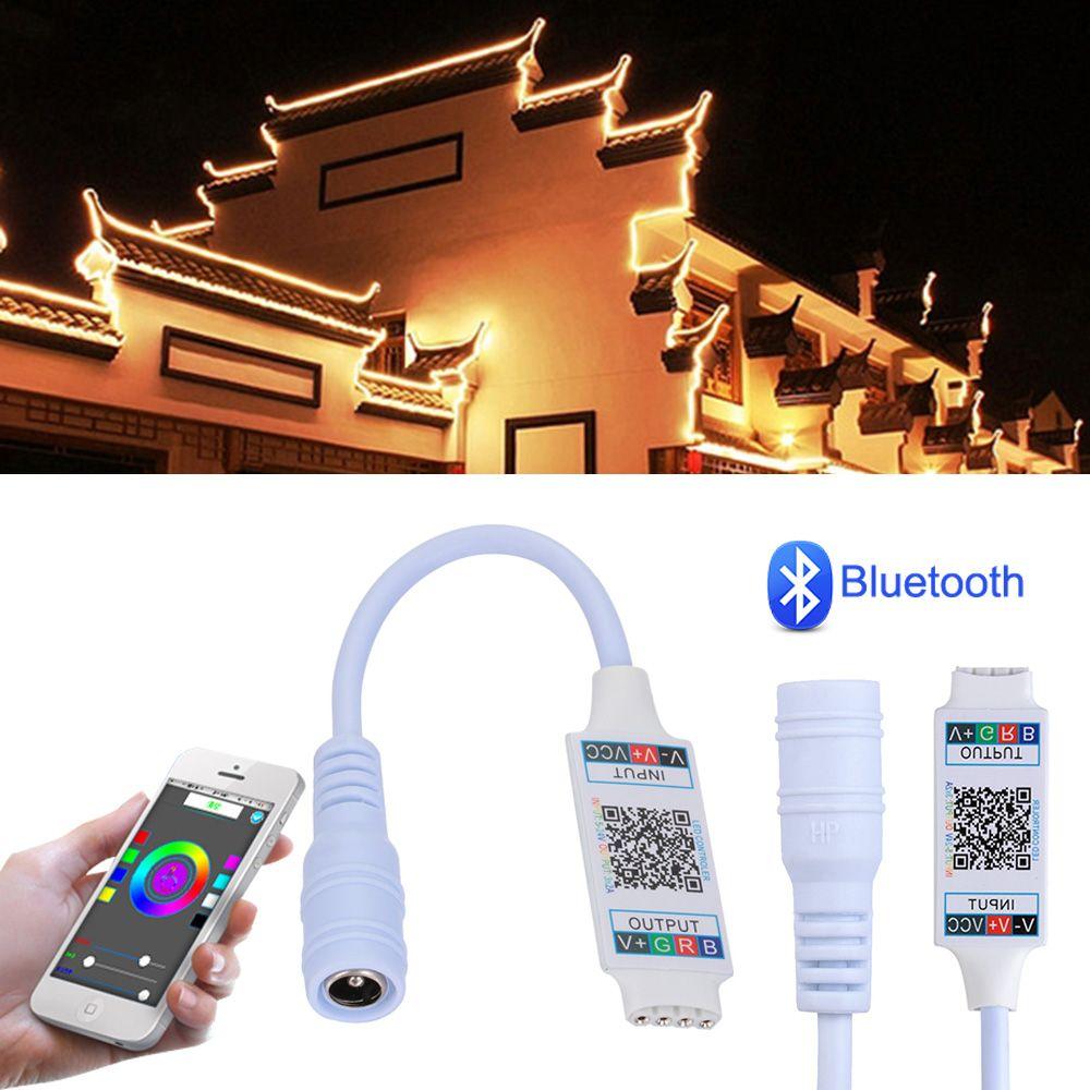 Mini Smart Female Plug to 4Pin Connector Adaptor LED Light Strip Music RGB Controller Bluetooth