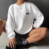 Women's European & American Style Letter Patch Ribbed Sweatshirt (Autumn/Winter 2025)