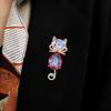 Cute Bowknot Cat Shape Brooch Shining Faux Crystal Inlaid Pin Suit Lapel Badge Jewelry Gift Coat Accessories