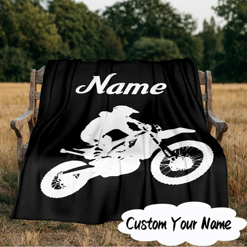 Custom Name Sport Bike Blanket Ideal Bedding Blanket Perfect for Travel, Camping, Living Rooms, Offices, Sofas, Fan Christmas gift