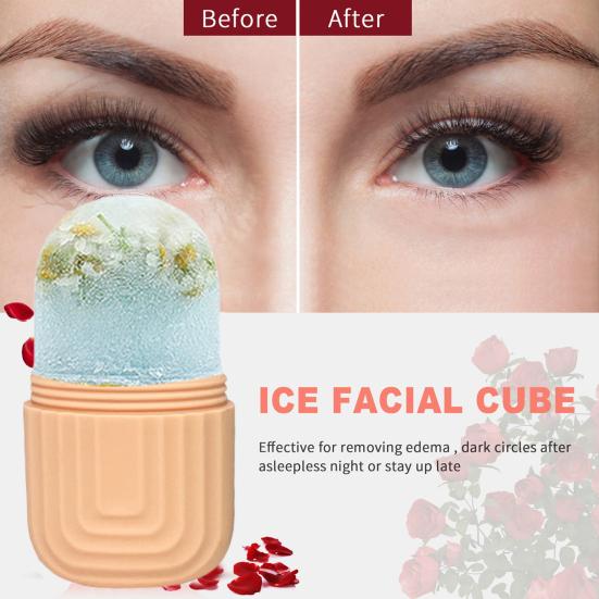 Ice Roller Face Massager Reusable Ice Compress Puffy Eye Bag Removal Pores Shrink Face Silicone Ice Mold Women Skin Care Tool